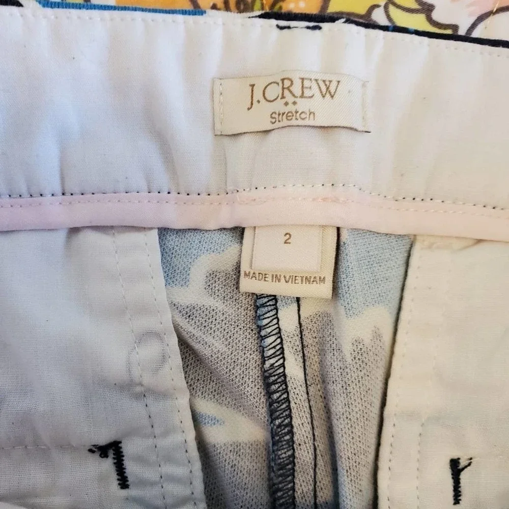 J. Crew floral straight leg cropped pants‎ Size 2